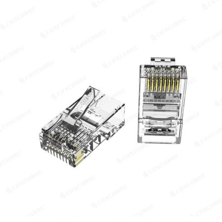 Connecteur Ethernet modulaire RJ45 UTP Cat.5E avec 2 lames de contact à 2 dents